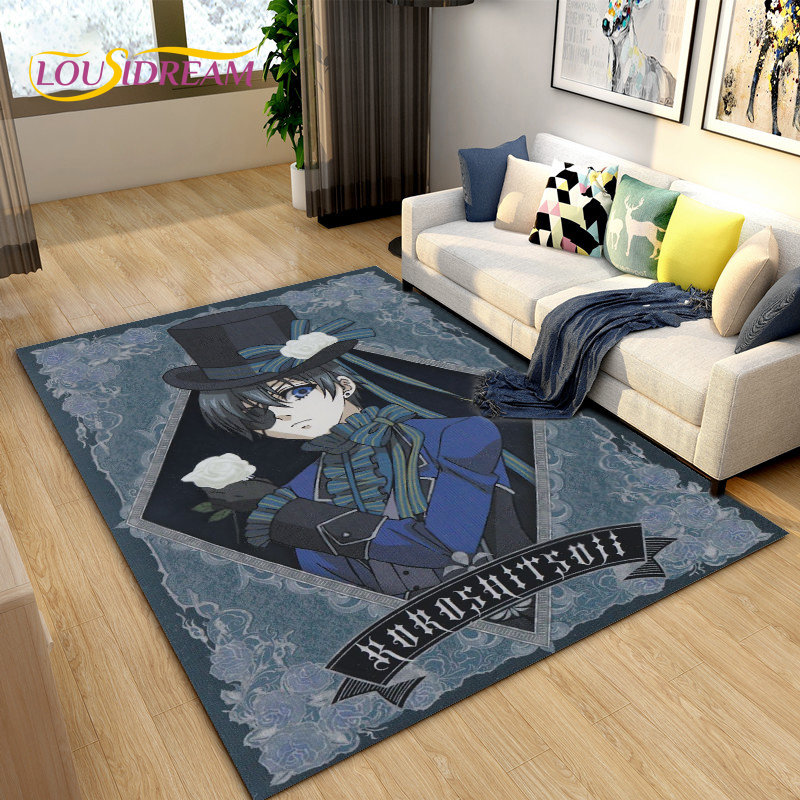Home Textiles Rug - أسود بتلر أنيمي الكرتون منطقة البساط