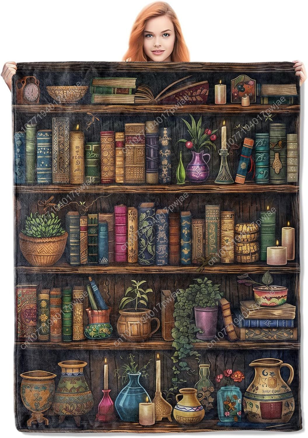 Home Of Textiles - خمر رف الكتب بطانية القراءة رمي