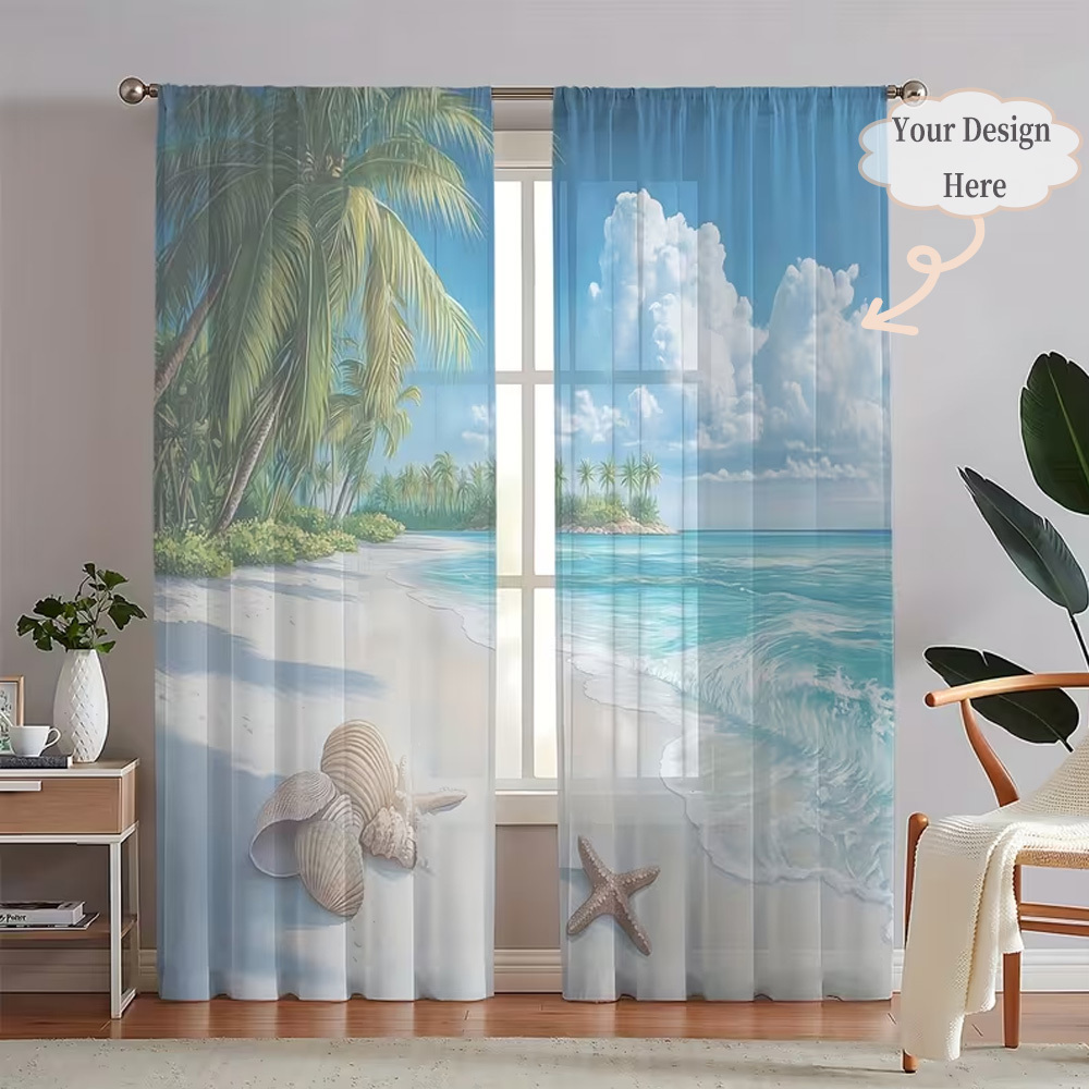 Home Textiles - ستائر شفافة مسطحة ثنائية الأبعاد مخصصة