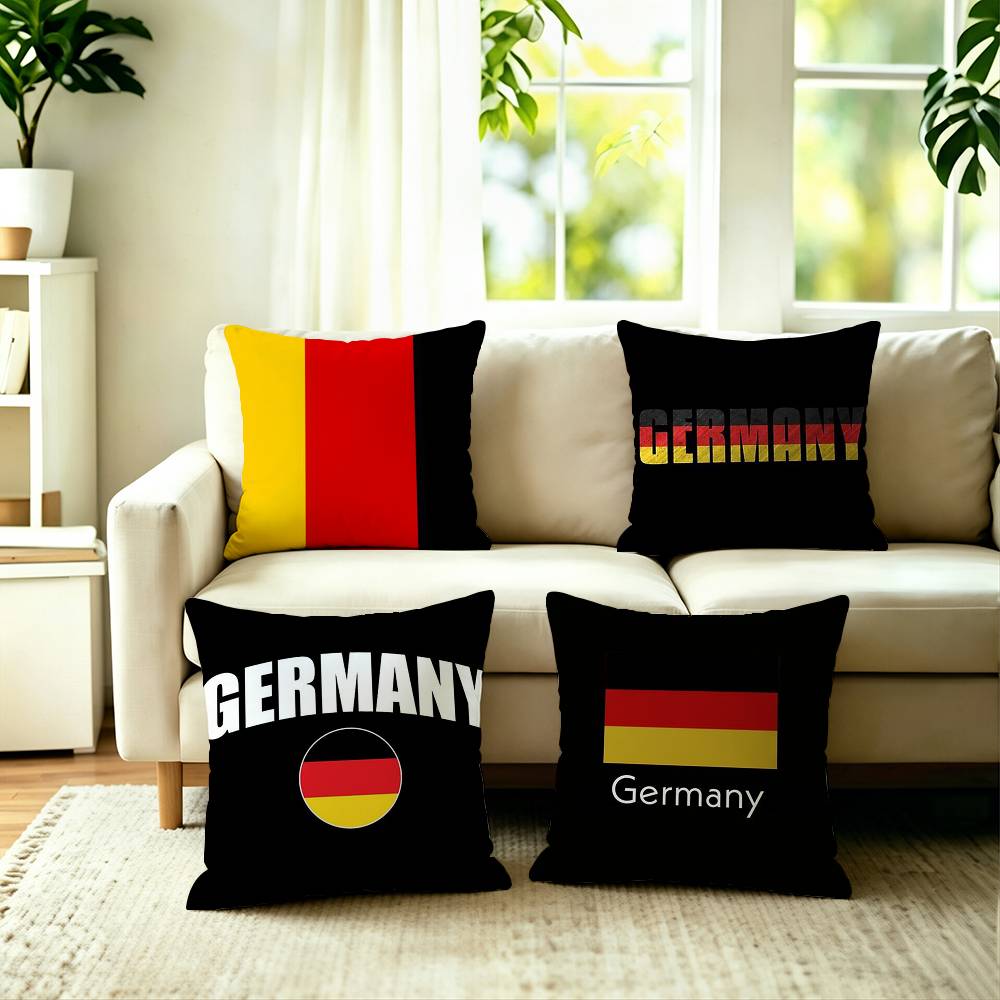 Home Textiles Germany - غطاء وسادة مربع الشكل بعلم ألمانيا