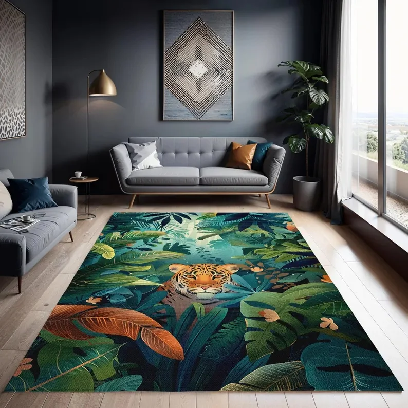 Home Textiles Rug - النمر الاطفال منطقة البساط الغابة الاستوائية