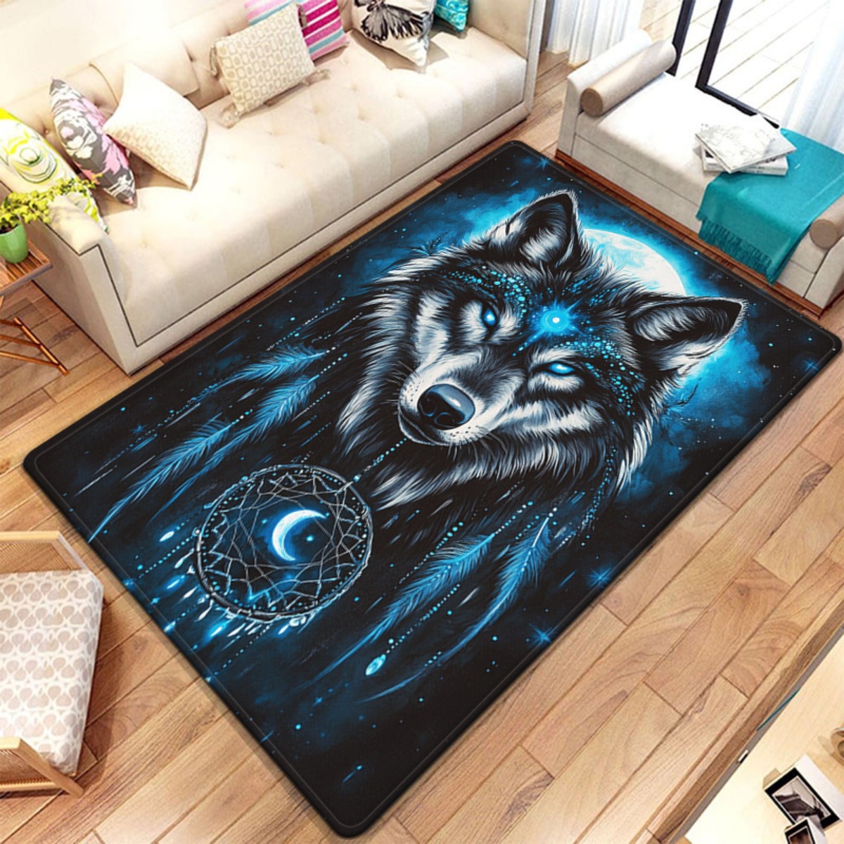 Home Textiles Rug - الأزرق الذئب زاك ليلة السماء كريستال