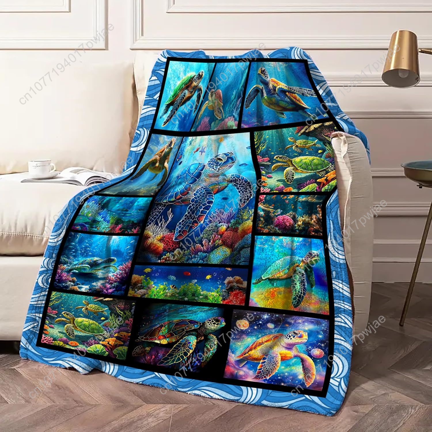 السلاحف البحرية الفانيلا رمي ب - مراجعة Home Of Textiles وسعره