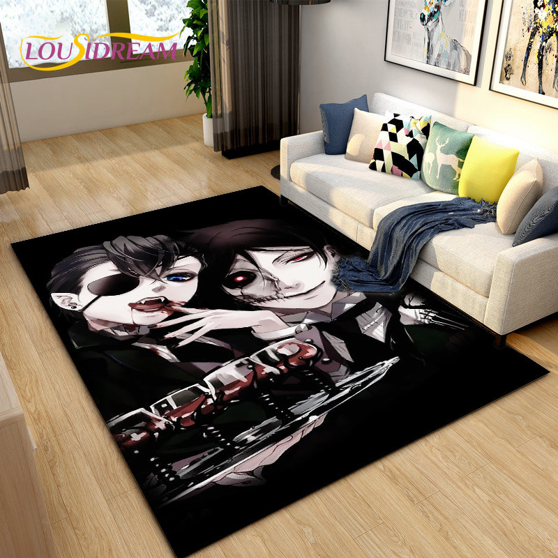 أسود بتلر أنيمي الكرتون منطقة  - مراجعة Home Textiles Rug وسعره