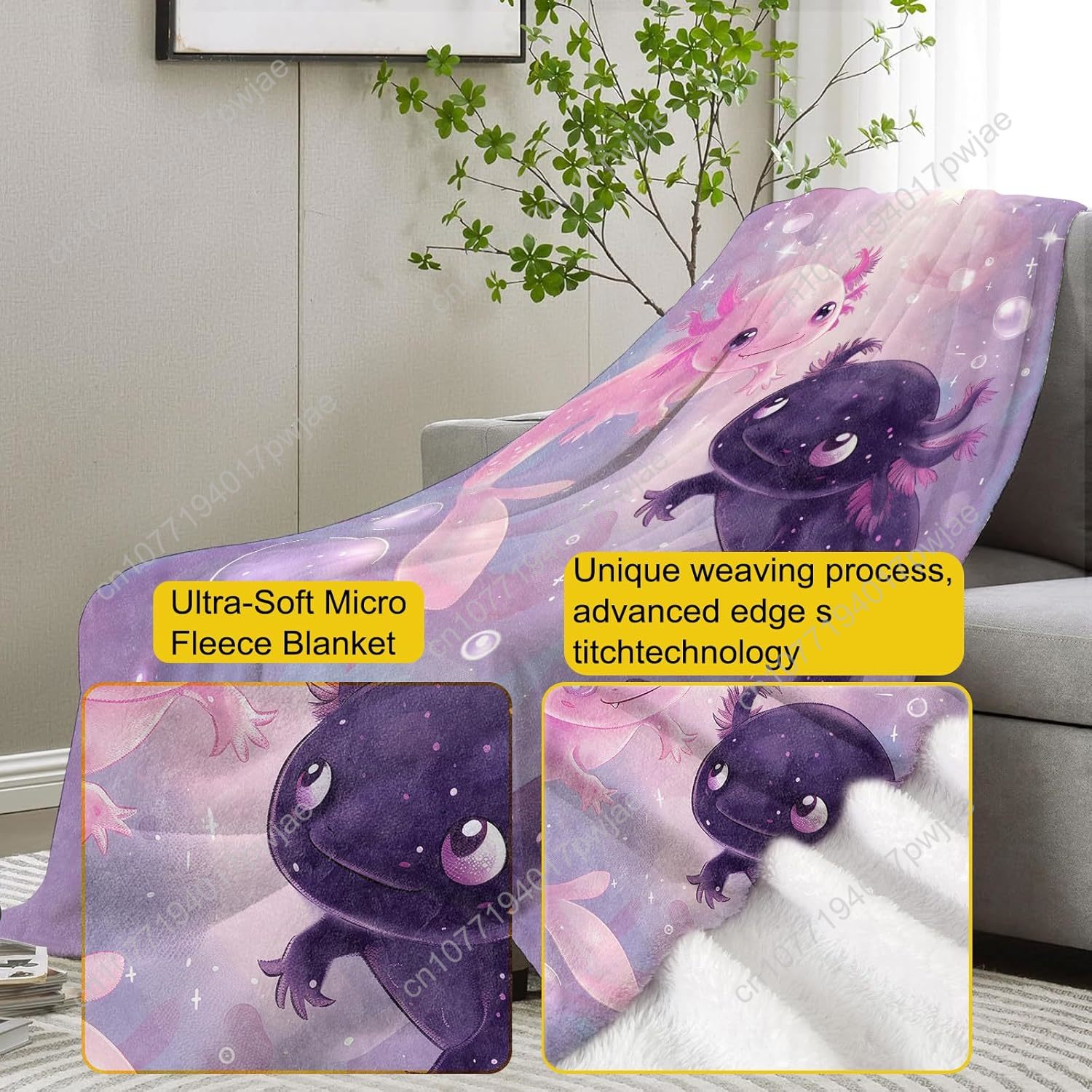 بطانية Axolotl لطيف Axolotls ا - مراجعة Home Of Textiles وسعره
