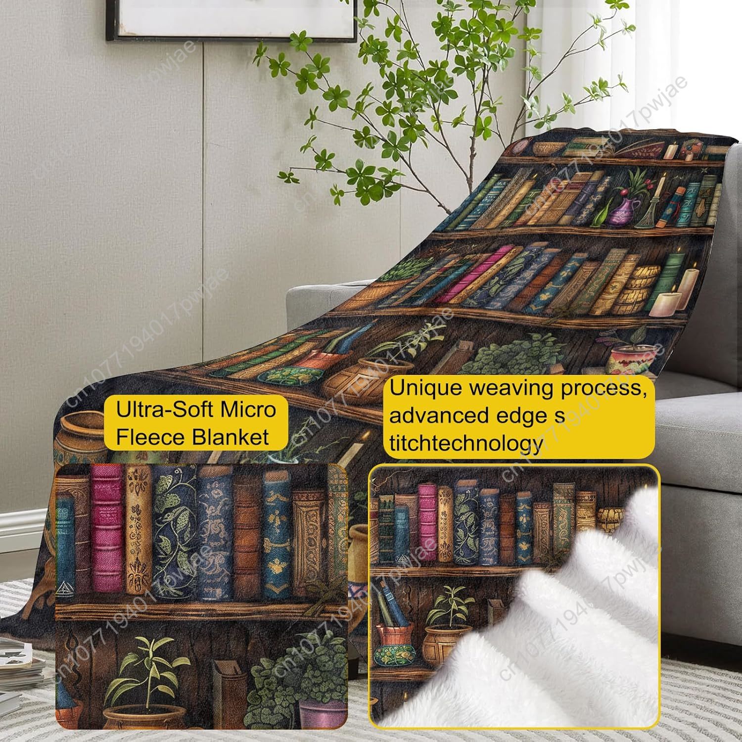 خمر رف الكتب بطانية القراءة رم - مراجعة Home Of Textiles وسعره