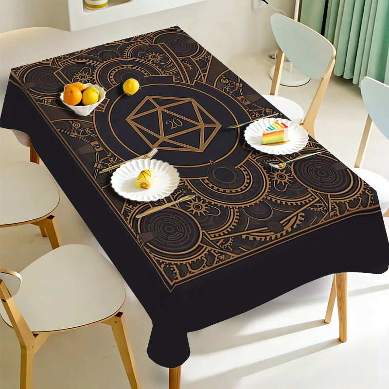 مفرش طاولة بنمط التروس الذهبية - مراجعة Home Textiles وسعره