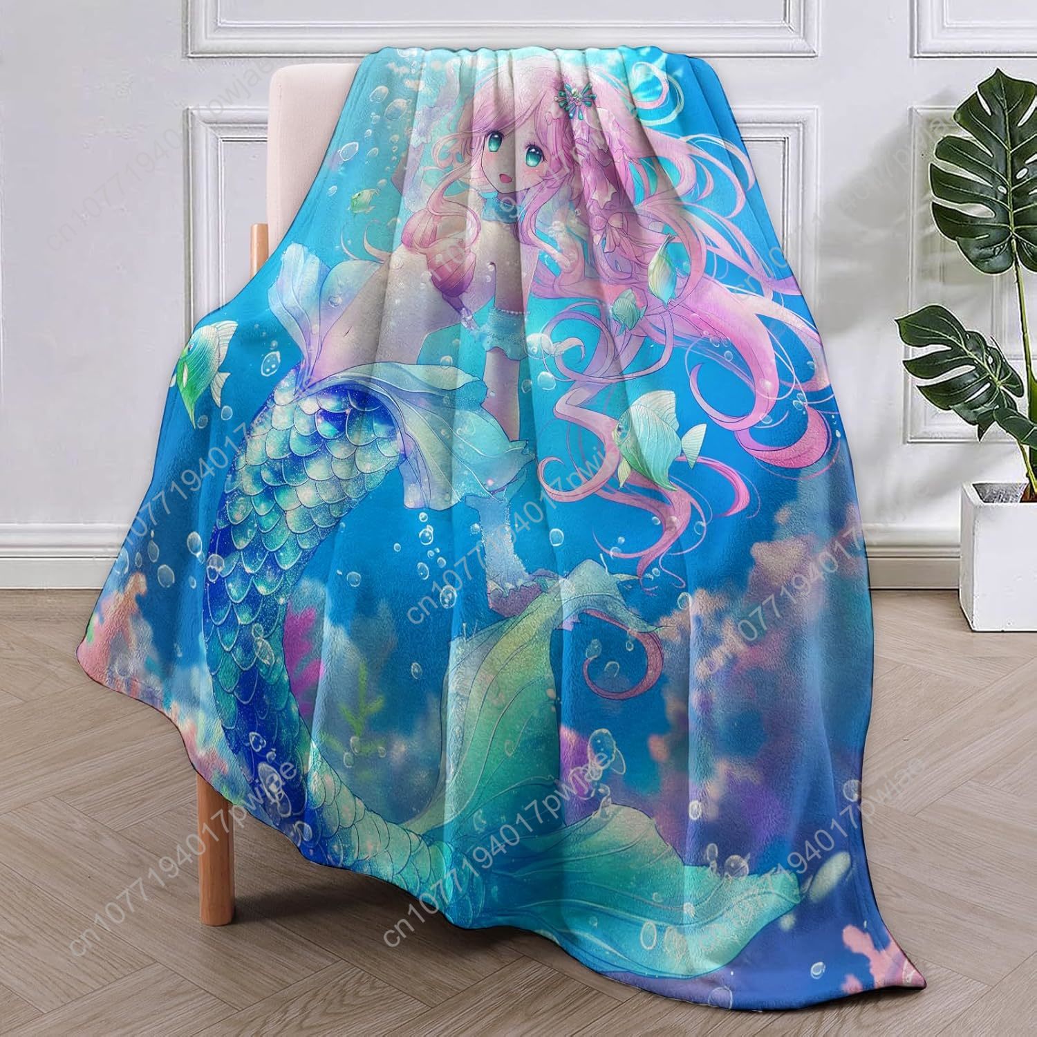 لطيف حورية البحر بطانية الكرتو - مراجعة Home Of Textiles وسعره