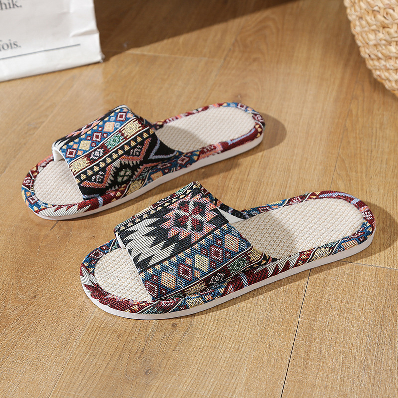 صنادل كتان طبيعية للنساء والرج - مراجعة Home Textiles وسعره